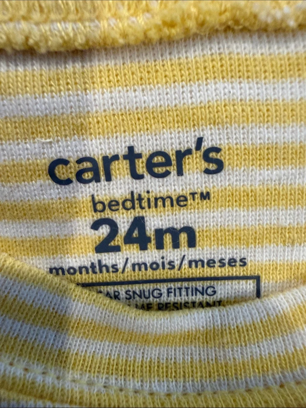 Carter's Yellow & White Striped Short Sleeve Pajama set 24 months NWT